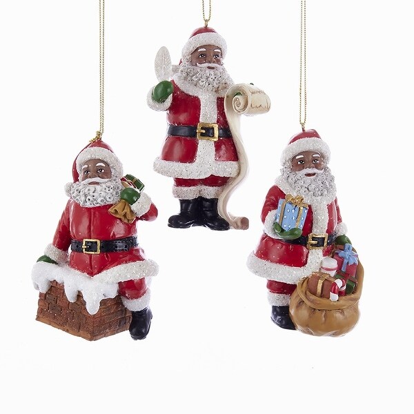 Shop Pack of 12 White and Red African American Santa Claus